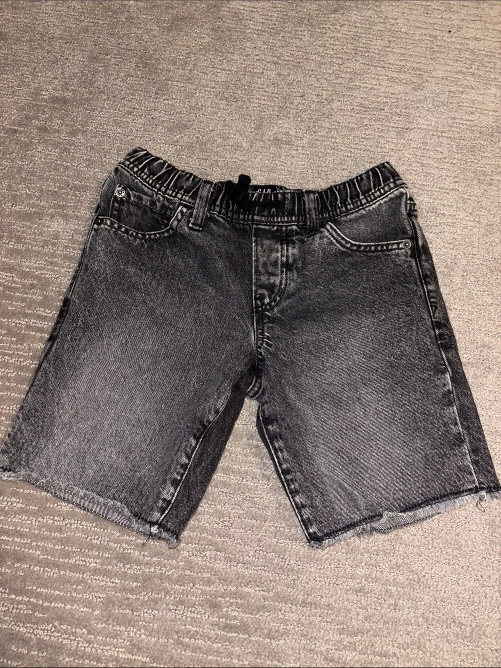 GAP boys Black Slim Pull On Denim Shorts